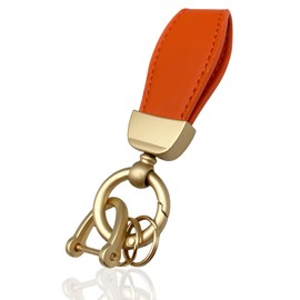 TOMOTHY Women's Key Ring, Leather, Car, Leather, Keychain, Cute, Fashionable, orange