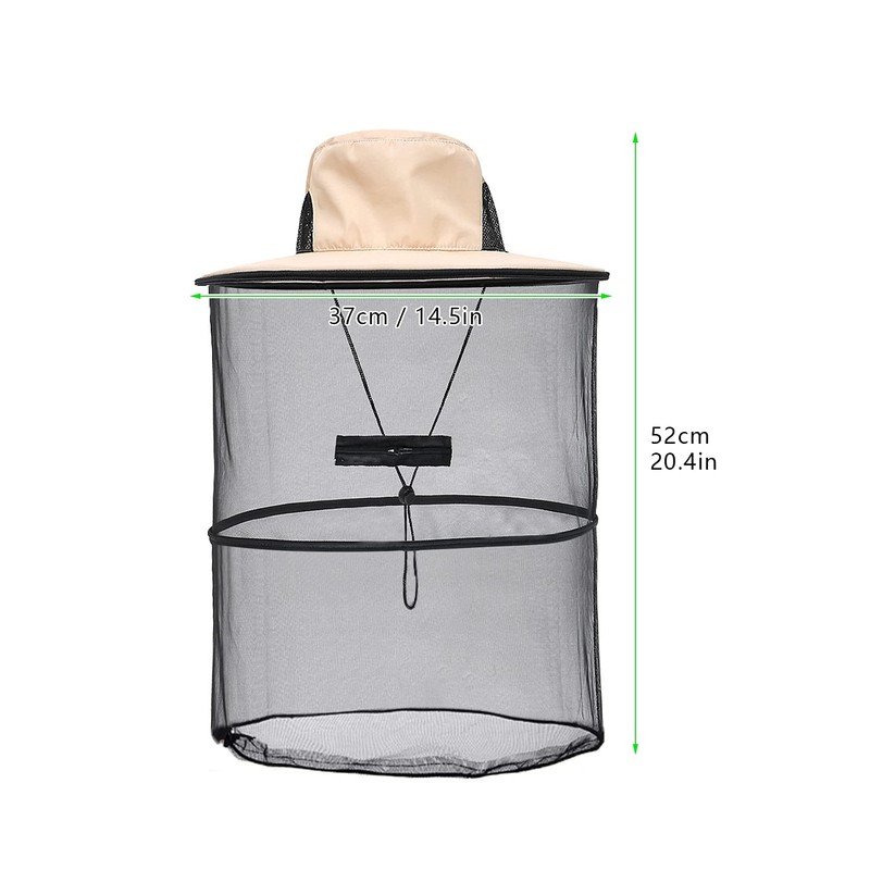 Mosquito Hat with Removable Netting Midge Mosquito Head Net Hat