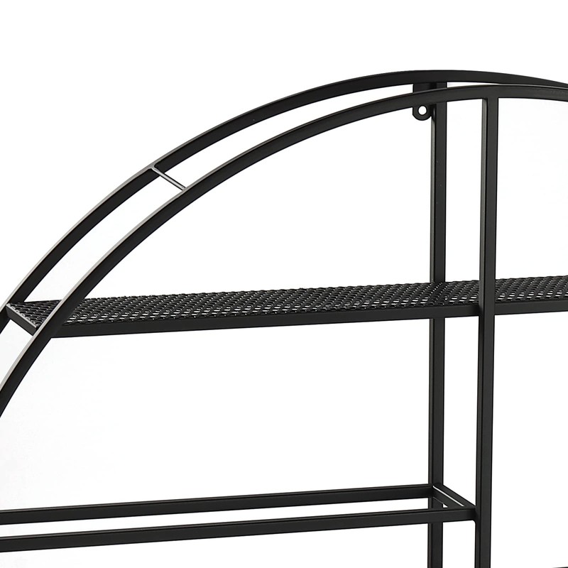 HAPPCUCOE Wall Mounted Wine Bottle Rack Modern Metal Round Wall