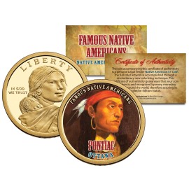 PONTIAC Famous Native American Series 2013 Sacagawea Dollar Coin OTTAWA Indian
