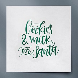 Cookies and Milk for Santa (Green) (Set of 2) Premium Waterproof Vinyl Decal Stickers for Laptop Phone Accessory Helmet CAR Window Mug Tuber Cup Door Wall Decoration - ANGsticc73235GR