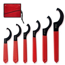 JANNO 6PCS Spanner Wrench Set, Premium Shock Spanner Wrench, Coilover Wrench, Alloy Steel Hook Spanner Wrench for Suspension System and Shock Adjustment