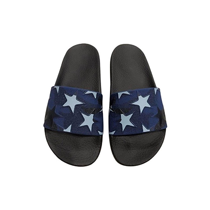 PVC Stars Rubber Slide Sandal, Light Denim (35)