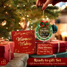 Woodamore First Engagement Ornament 2025 - Just Engaged Ornament 2025 Engagement Gift for Newly Engaged Couples Fiance, Bride to Be Gifts for Her, Unique Christmas Ornaments She Said Yes Decorations