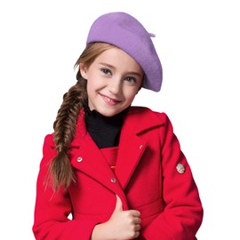 Kids Winter Wool Beret Hat Wool French Beret Hat Solid Color French Artist Beret Hat Beret Cap Fashion Winter Autumn Fancy Dress Wool French Beanies Hat Winter Warm Cap for Girls Boys