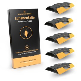 Panteer ® SCHÄDLINGSMEISTER Schabenfalle - 5 Stück - Kakerlaken bekämpfen - Zur Bedarfsermittlung und Monitoring - Kakerlaken Falle - Inkl. Köder (1 Set (5 Stück))