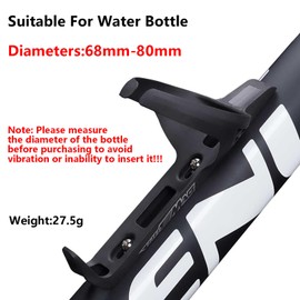 ENLEE 1 Pack Carbon Bike Water Bottle Cage, Lightweight Water Bottle Cage with Screw Tool, Wear-resistant Black Bicycle Water Bottle Holder for Gravel Road Mountain Bike, for Bottles Diameter: 68-80mm