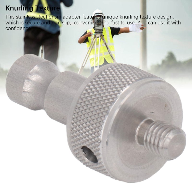 Prism Adapter Knurling Stainless Steel M8 Thread Survey Pole Adapter