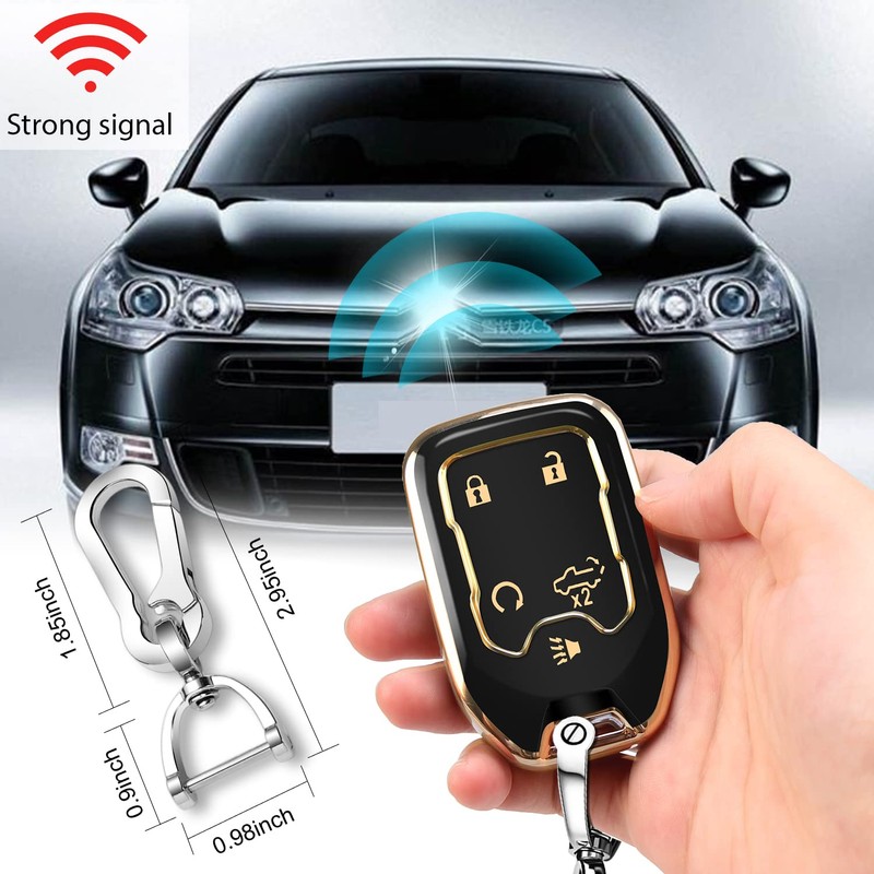 QBUC for GMC Key Fob Cover TPU Protector Case with