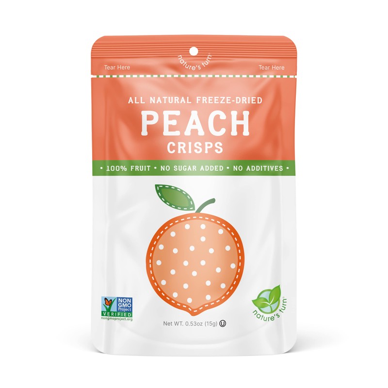 Nature’s Turn Freeze-Dried Fruit Snacks, Peach Crisps, Pack of 12