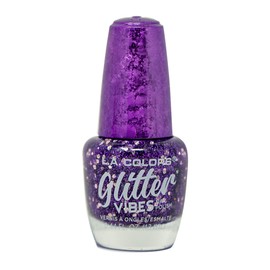 L.A. COLORS Glitter Vibes Polish, Purple-razzi CNL359