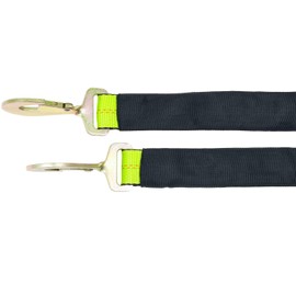 Mytee Products V-Bridle Strap 2" x 4' w/Snap Hooks w/Cordura Sleeve and Axle Straps, D Ring Middle, for Car Hauler, Rollback, Flat Bed, Tow Truck, Wreck & Recovery