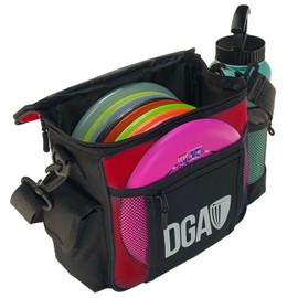 DGA Disc Golf Starter Disc Golf Bag (Red), 5 Pocket Disc Golf Bag Holds 8 to 10 Discs, (BG-R)