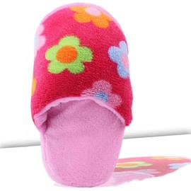 Pink Flowers Cute Pet Puppy Dog Cat Slipper Shape Plush Chew Play Toy Flip-Flops Squeaky Toys Dog Squeak Toys Pet Supplies