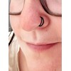 MODRSA Fake Nose Ring Hoop Faux Nose Rings Hoop Double