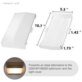 CALPALMY Exact Replacement 89108000 Bathroom Vent Fan Light Lens Cover - Compatible with Broan Nutone Bathroom Fan Light Cover 763RLN 769RF VF705RCN VF707RCN 770F
