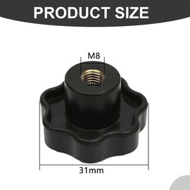 XPEX Star Grip Nut M8, Wing Nut M8 Female Thread Clamping Knob, Knurled Nut, M8 Clamping Nut, Star Head Clamping Button, Knurled Grip Nuts for Mechanical, Electronic Equipment, 6 Pack