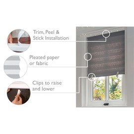 Redi Shade No Tools Original Light Filtering Pleated Fabric Shade White, 36 in x 72 in, 1 Pack