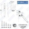 FixRello Universal Inline uPVC Window Handle – Lockable, Ambidextrous, Multi-Spindle