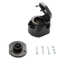 Feuunly 7-Pin Trailer Socket, Waterproof Trailer Socket, 7-Pin 12 V with Rubber Seal, 7-Pin Socket for Trailers, Cars, Trucks, RVs, Caravans, Tractors, Cars