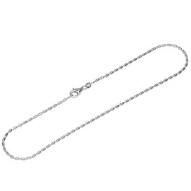 NKlaus Anklet made of 925 sterling silver, 27 cm, olive chain, women's foot jewellery, 12195, Sterling Silver, No gemstone