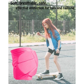 Reomoto Kids Hip Protection Pads Shorts Skiing Skating Snowboard Hip Protection Pads for Teenagers (Pink, S)