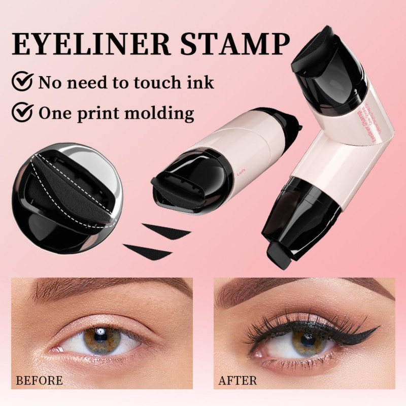2PCS Eyeliner Stamp Set Black & Brown, 2025 New Foldable