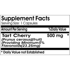 Tart Cherry 500mg // 180 Capsules // Pure // by PureControl Supplements