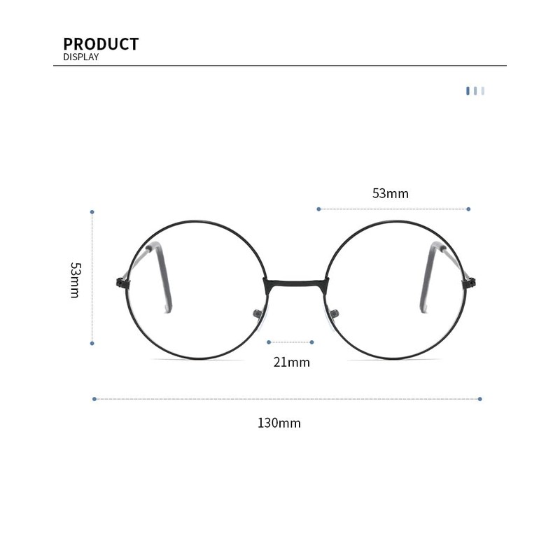 Frogsnout Date Glasses, Silver Rim, 2.1 inches (53 mm), No