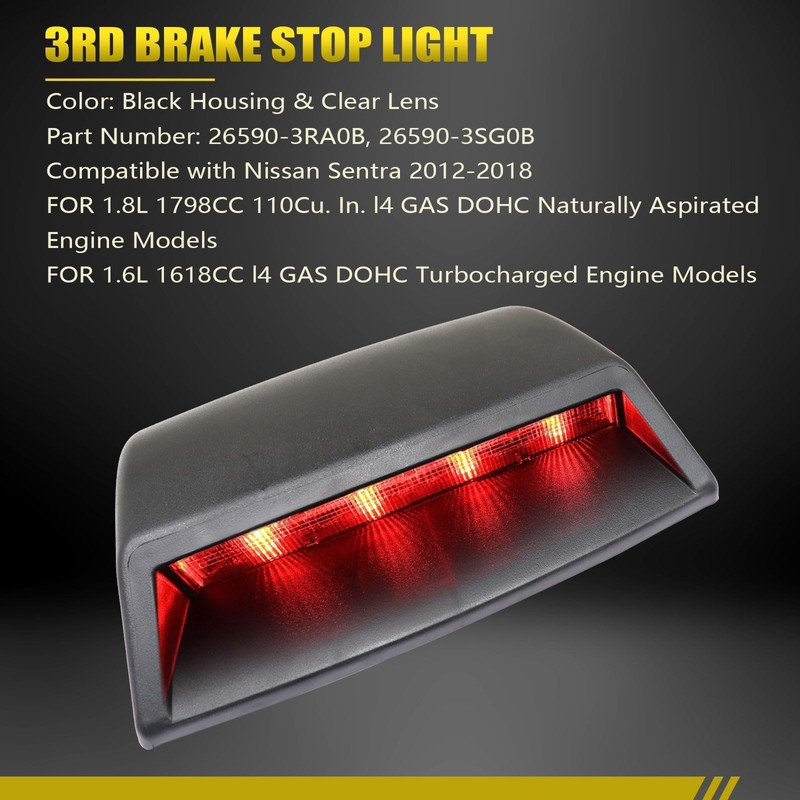 SecosAutoparts 3rd Third Brake Light, High Light Brake Tail Lamp