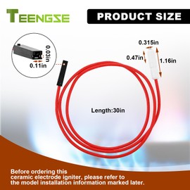 Teengse 2PCS W10209656 W10112313 Gas Range Surface Burner Igniter Replacement for Whirlpool, Maytag, KitchenAid, Jenn-Air, Ceramic Spark Electrode Model Specific Not Universal