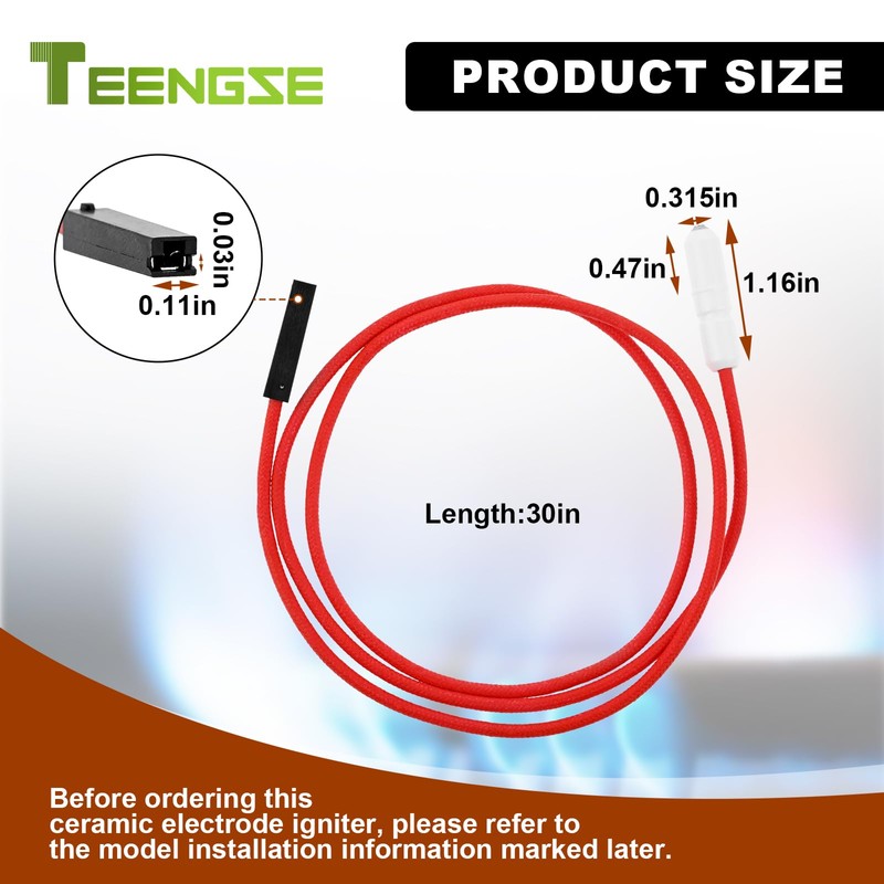 Teengse 2PCS W10209656 W10112313 Gas Range Surface Burner Igniter Replacement