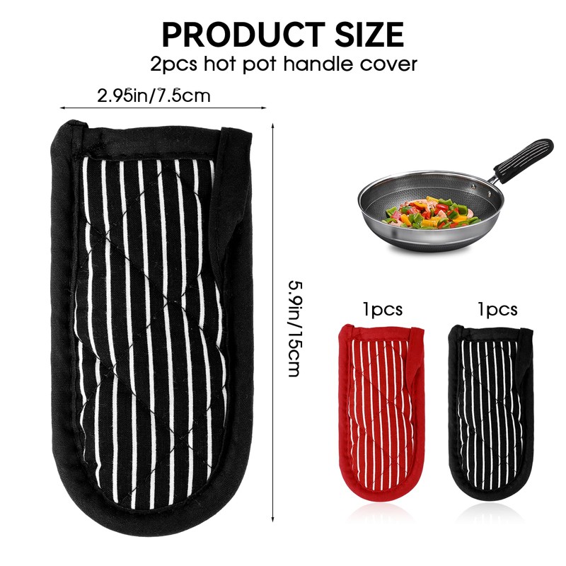 2PCS Hot Pan Handle Sleeves Heat Resistant Handle Covers Cast