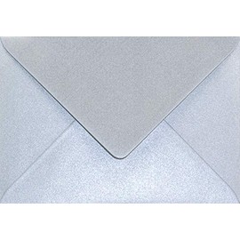 Netuno 25 Envelopes Mother of Pearl Silver DIN B6 125 x 175 mm 120 g Aster Metallic Silver Envelopes Chic Elegant Letter Envelopes Beautiful for Invitation Cards Wedding Birthday Christmas