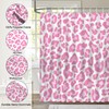 Mocsicka - Cortina de ducha con estampado de leopardo rosa,