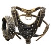 haoyueer Studded Leather Dog Collars Medium Large Dog Harness Matching