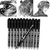 WONOLO 12PCS 0.5mm Erasable Pen Black Gel Ink Roller Ball
