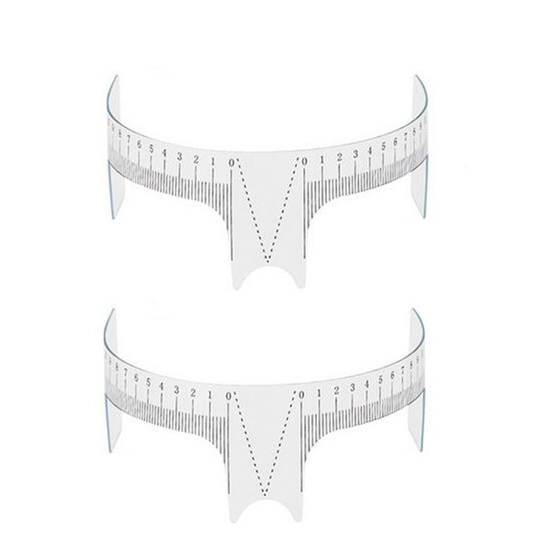 2PCS Tattoo Ruler-Nose Positioning Eyebrow Grooming Stencil Shaper Ruler Tatto Measure Tools(White)