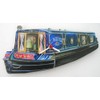 Blue Canal Boat Narrowboat Wooden Wall clock