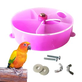 Paifeancodill Parrot Foraging Wheel Toy - Interactive Treat Puzzle Feeder for Birds, Clear Plastic, Durable Foraging Ball with Mounting Hardware, 5.12 Inches Diameter (Purple)