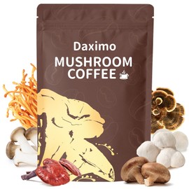 Organic Mushroom Coffee for Energy, Focus, Immunity & Digestion – Instant Coffee with 6 Adaptogenic Mushrooms: Cordyceps, Reishi, King Trumpet, Shiitake, Turkey Tail & Lion’s Mane – 30 Servings (Medium Roast)