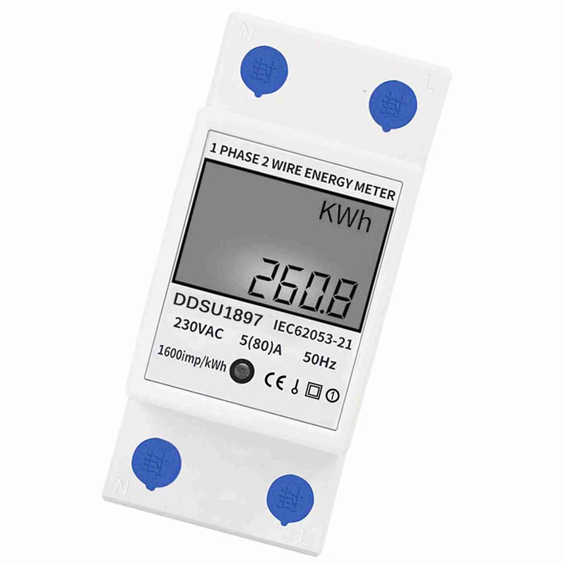 Digital Electric Energy Meter Single Phase DIN Rail Electricity Meter