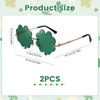 HSMHLYYB St Patricks Day Glasses, 2 Pairs of Four Leaf