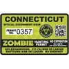 Connecticut CT Zombie Hunting Permit - Hunter Response Team Unit 4" Outbreak Sticker