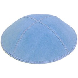 A1 Skullcap Suede Fabric Kippot Single or Bulk Kippah Optional Custom Imprinting Inside for Your Speacial Event … Light Blue