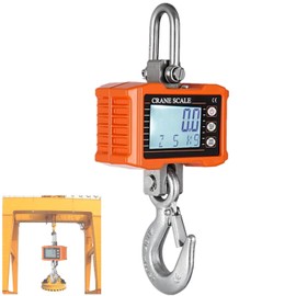Geevorks Digital Hanging Scales Portable Heavy Duty Crane Scale,Industrial Precision Digital Hanging Scale1000KG (2204lbs),LCD Backlight,with Unit Change/Data Hold/Tare/Zero