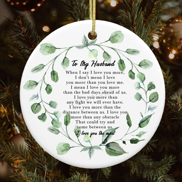 to My Husband Ornament, 3" Two-Side Printed Inspirational Quotes Sayings