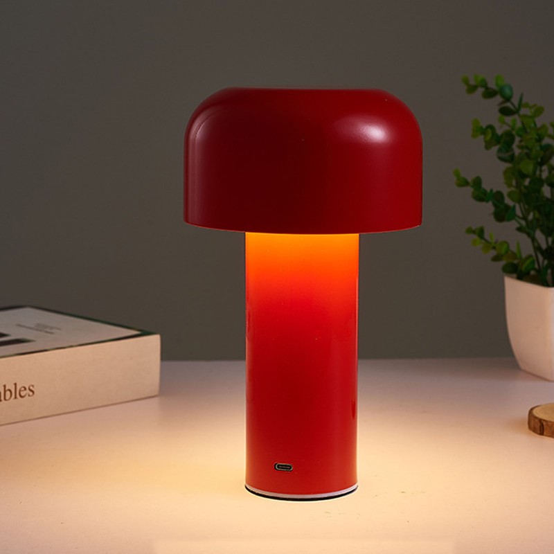 LED Desk Lamp Mushroom Design USB Charging 3 Color Temperature