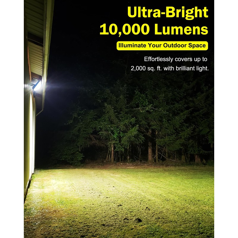 Engrepo Solar Lights Outdoor 10000LM Auto On/Off Dusk to Dawn