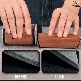 WINCIAL Rolling Knife Sharpener – Professional 15° Angle Manual Sharpener for Japanese & Precision Blades – Premium Magnetic Angle Base – Easy-to-Use Rolling Sharpener with Non-Slip Grip